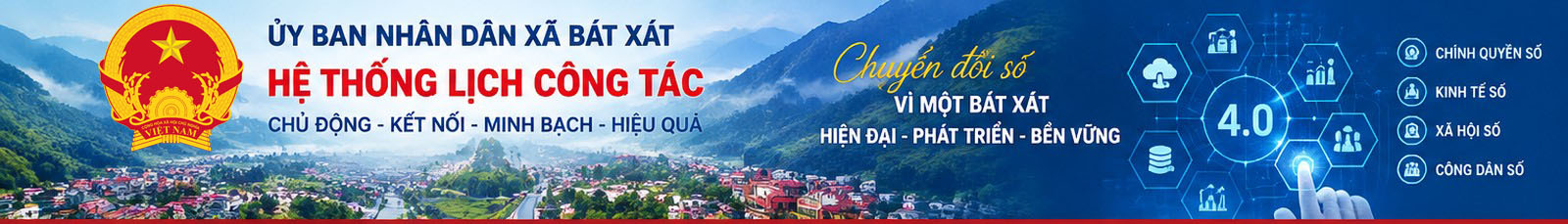 UBND xã Bát Xát - Hệ thống Lịch công tác - Chuyển đổi số 4.0